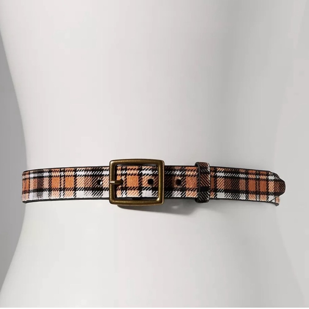 Anthropologie brown orange cream motif Belt size medium